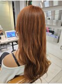 ブリーチあり♪オレンジベージュカラー♪池袋東口