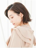 ナチュラルなかきあげバングヘアー