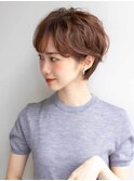 小顔カットマッシュショートベージュカラー前髪あり20代30代40代