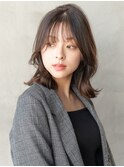 くびれヘア/韓国風/小顔ヘア/大人可愛い/シースルーバング