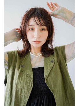 トクテ 吉祥寺(tokute) くびレイヤーエモージュ前髪モテベージュレイヤーミディ/吉祥寺