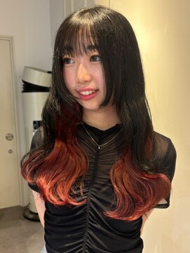 ベレーザ 渋谷(BELEZA) 9010アッシュブラックインナーカラーベビーピンクツートンカラー