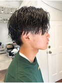 【白石】波巻きパーマ/センターパート/メンズパーマ