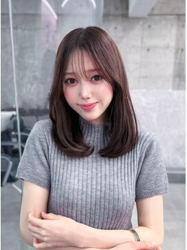 フィヴェント(Fivent) 黒髪ボブルフネビージュ小顔ワンレン顔まわり韓国レイヤーカット