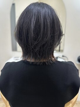 セイドット リー(Say. Ree) say.ホワイトグレージュくびれボブミニウルフチェリーブラウン