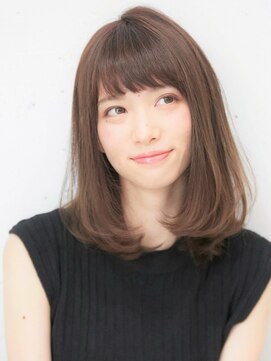 ハニーシブヤ(HONEY shibuya) 内巻きミディアム/マロンベージュ/ワンカール/ロブ/長めボブ1