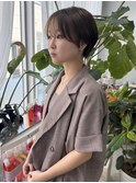 オリーブベージュ/大人ショート/ハンサムショート赤み消しカラー