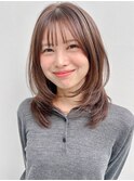 レイヤーカットうる艶髪大人可愛いデジタルパーマ結べるボブ