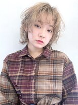 無造作ウルフ_毛先パーマことりベージュ_6830