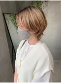 ウルフカット、ハンサムウルフ、ブロンド、グラデーション
