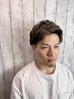 ビューティドレッセヤマノ 池袋パルコ(Beauty Dresse YAMANO)&nbsp;【メンズ】パーマ&ハイライトカラー　アップバングスタイル