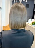 ブラウンボブ_ピンクブラウン切りっぱなしボブ_ba483111