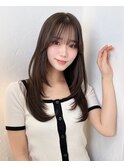 韓国風レイヤーワンカールスタイル/薄め前髪