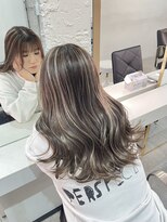 ブレンド 渋谷(BLend) ハイライトカラーくびれヘアアプリコットオレンジ