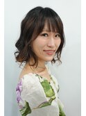 小顔ひし形 レイヤーカット 透明感カラー