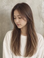 キリ 逗子(kiri)&nbsp;逗子葉山ロングレイヤーカット前髪長めバングローレイヤー眉m261