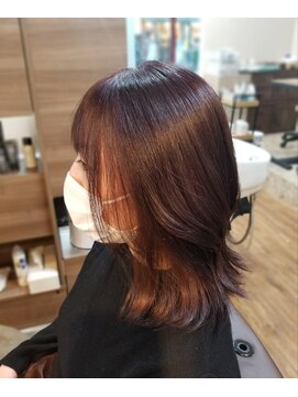 シェルビー 新宿(SHELBe) レッドブラウン×バイカラー[新宿/髪質改善/ヘッドスパ]