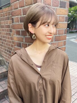 ジアン バイ ミルボン NU茶屋町+(GIEN by milbon) 大人可愛い耳掛けマッシュショートヘアカット@gien_miduki