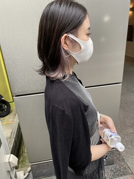 グランドライン(GRAND LINE) 《GRANDLINE松本》インナーカラー&結べるボブ ホワイトピンク