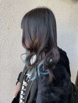 ディー エメ(D-aimer-) インナーカラーエクステ ペールブルーで20本