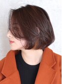 乾かすだけでまとまる＊丸みショートボブ