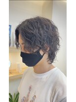 オーバルバイアピッシュ(OVARL by apish) 縦落ちウルフパーマ/センターパート/なみなみウェーブ