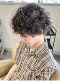メンズショートカット波巻きプードルパーマ2ブロック仙台/青葉区