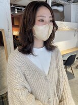 コフィー バイ メルト 吉祥寺(cofy by melt)&nbsp;【松本咲花】韓国風前髪なしセンターパートラベンダーベージュ