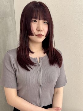 ヨーク(YOKE) 【YOKE】髪質改善縮毛矯正ピンクオレンジ顔まわりレイヤー