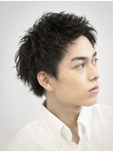 ビジネスショートツイストスパイラルパーマフェード刈り上げ●