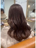 ボルドーブラウン/巻き髪/シースルー/韓国/金山/暖色カラー