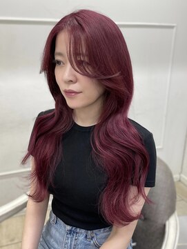 シーン(seen) 【チェリーピンク】小顔前髪ワンカールくびレイヤーカット