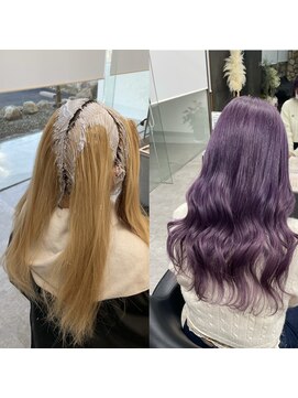 ガルボヘアー 桟橋店(garbo hair) ラベンダーカラーハイトーンつや髪高知美容院
