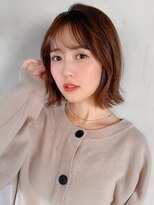 薄めバング結べるボブくびれヘアセミディこなれヘア美髪艶感