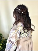 華やかハーフアップ