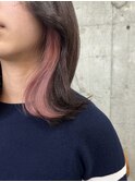 インナーカラー ピンクベージュ 表参道