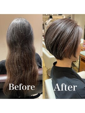 サラビューティーサイト 志免店(SARA Beauty Sight) 【あんstyle】ばっさり大人ショートボブ+オイルカラー