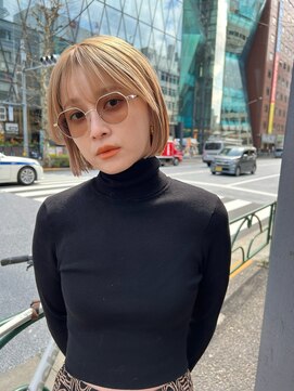 アミー 駒澤(Ammy komazawa) #切りっぱなしボブ #前下りボブ #顔周りレイヤー #小顔カット