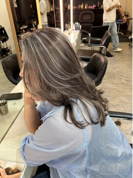 ブレンド 渋谷(BLend) ホワイトグレージュミニウルフデジタルパーマチェリーブラウン