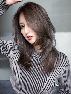 アイティー バイ アルバム 中野店(IT by ALBUM) 顔周りレイヤーロング韓国ヘアココアベージュ_F21230