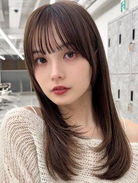 アッシュ 洋光台店(Ash) レイヤーカット韓国風ダブルカラー顔周り前髪カットボブ