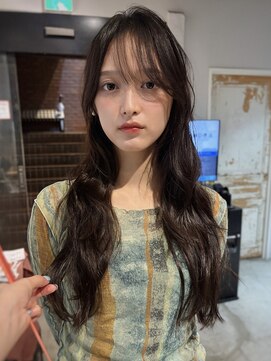 ノラ ヘアーサロン(NORA HAIR SALON) 2wayシースルーバング顔まわりカットココアブラウン透明感カラー