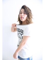 フェリシータ 緑地公園店(felicita) かき上げバング小顔ミディ×外国人風メルトカラー