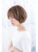 等身大のリラクシー感…オリーブベージュミニボブa