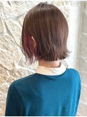 ピンキーショート/インナーハイライト/ぷつっとボブ