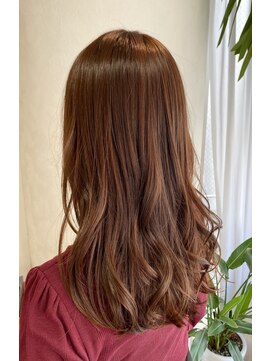 フレア 心 武庫之荘(flare) 艶々オレンジブラウン*ゆるふわロング