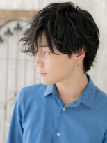 メンズヘア ビーセカンド 草加店(MENS HAIR B-2) モテ抜け感ランダムソバージュの黒髪ラフマッシュM草加