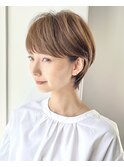骨格、画質似合わせカット×大人ふんわりショートボブ【ERIKA】