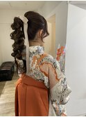 編み下ろしポニーテール
