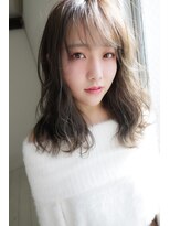 クロ 沼袋(kulo)&nbsp;ロブヘア/オリーブベージュ/レイヤーロング/鎖骨ミディアム